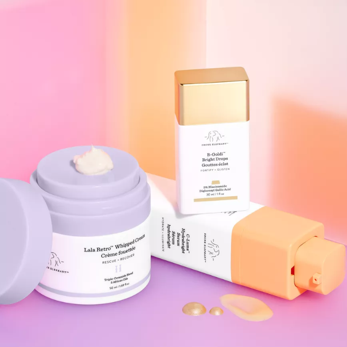 Drunk Elephant C-Luma Serum 30ml + Lala Retro Whipped Cream, 50ml Travel Kit