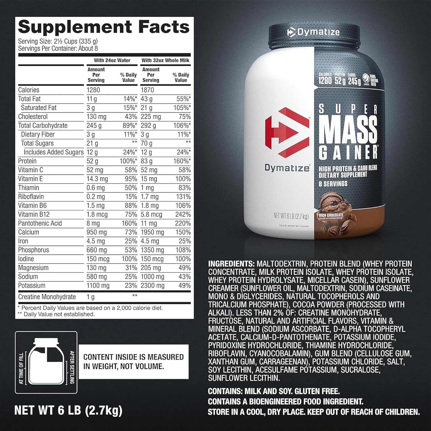 Dymatize Super Mass Gainer Rich Chocolate 6lb