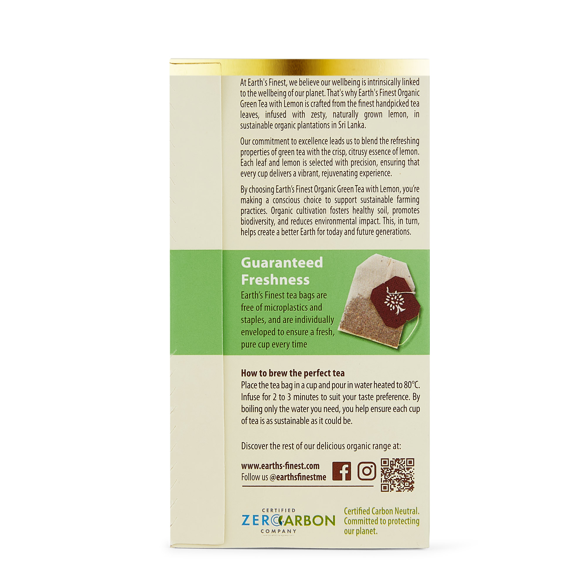Earth’s Finest Organic Green Tea with Lemon, Detoxifying, Refreshing, Antioxidant-Rich Wellness Blend, 25 Tea Bags
