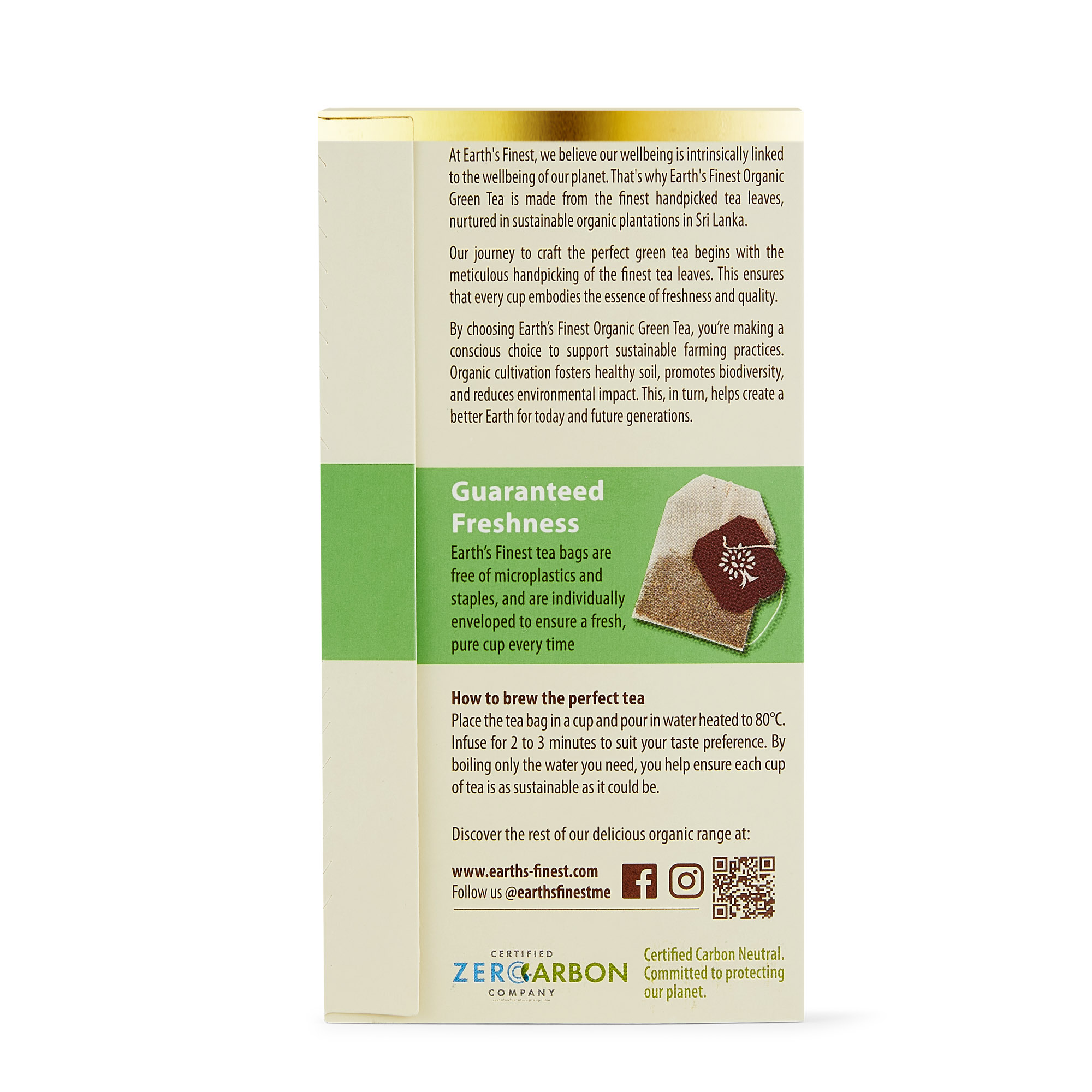 Earth’s Finest Organic Green Tea, Pure, Handpicked, Antioxidant-Rich Wellness, 25 Tea Bags