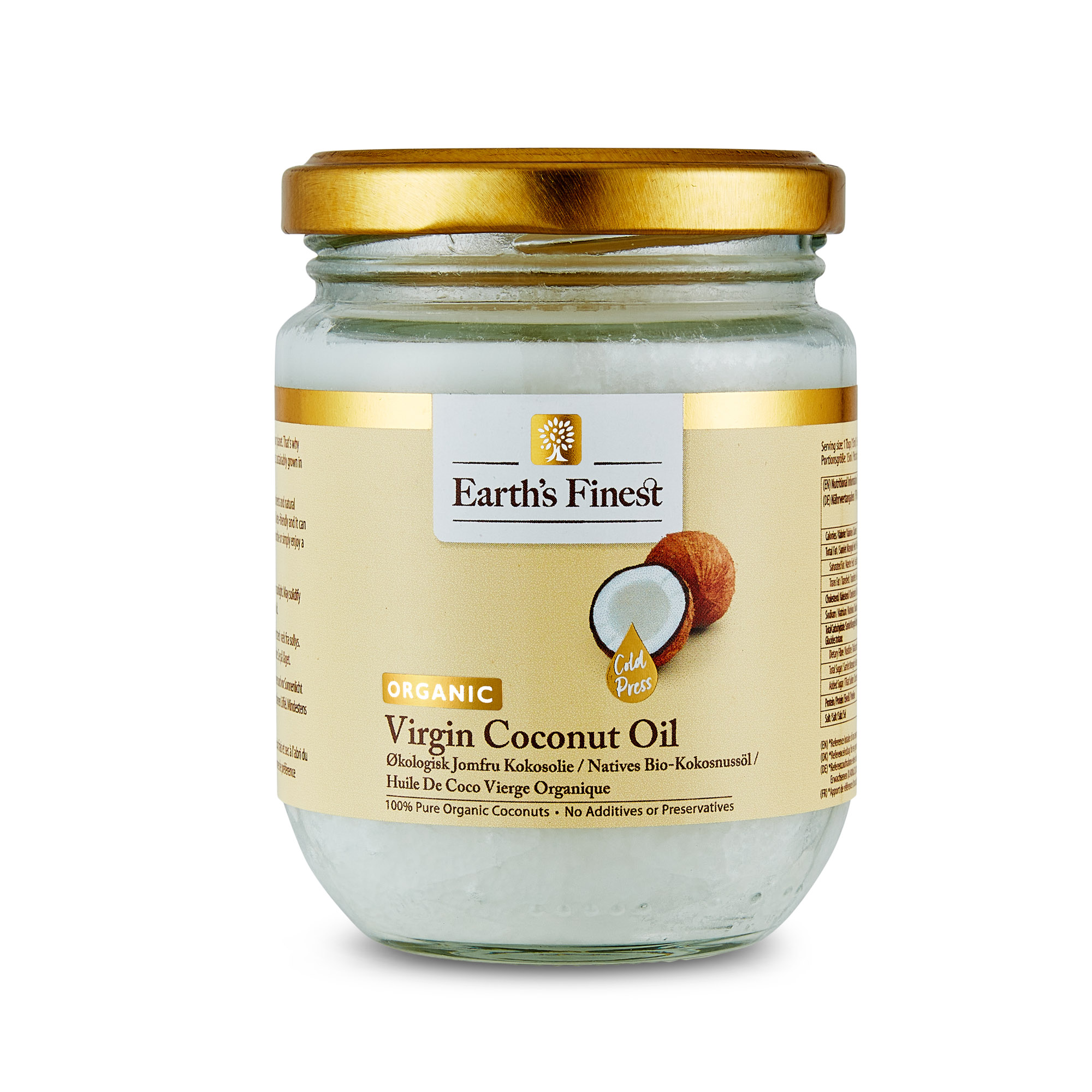 Earth’s Finest Organic Virgin Coconut Oil, Cold Pressed, Raw, Unrefined, Vegan, Keto-Friendly Superfood - 200ml