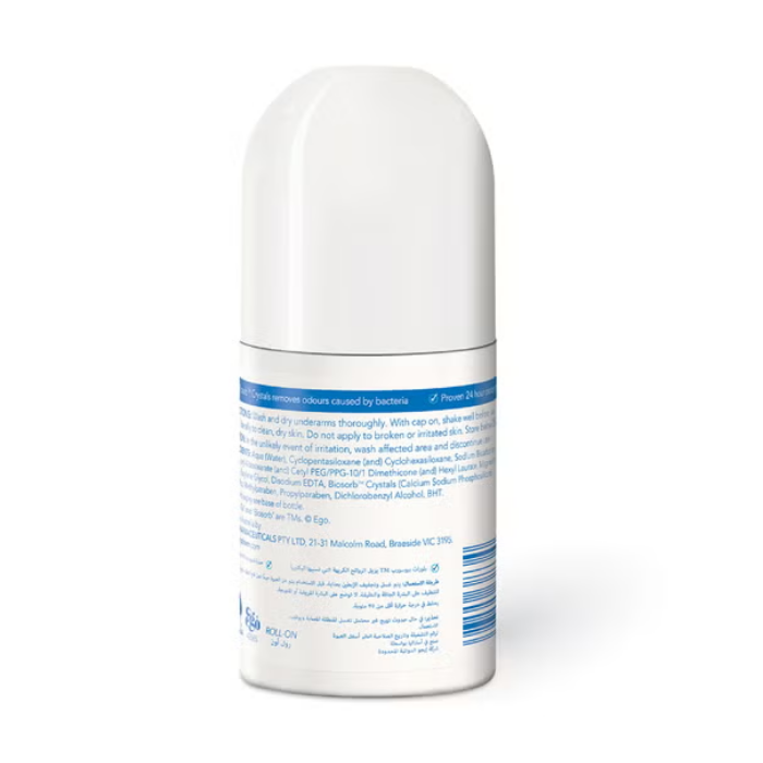 Ego QV Anti-Perspirant Deodorant Roll-On, 24-Hour Odour and Wetness Protection, Gentle on Sensitive Skin, 80g