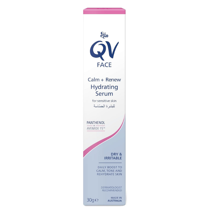 Ego QV Face Calm + Renew, Hydrating and Anti- Aging Serum for Sensitive Skin with Niacinamide, 30g
