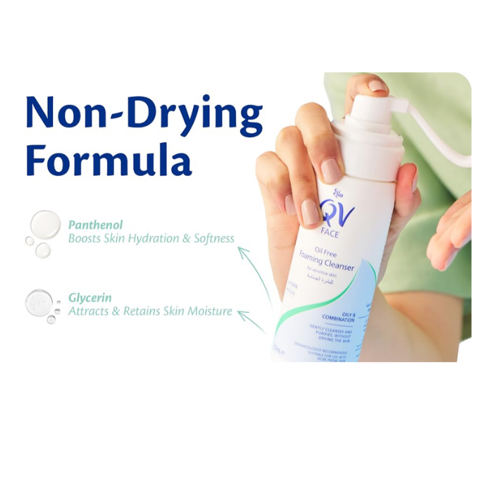 Ego QV Oil-Free Foaming Face Cleanser, Acne and Blemish Control, pH Balanced, Sensitive Skin, 150ml
