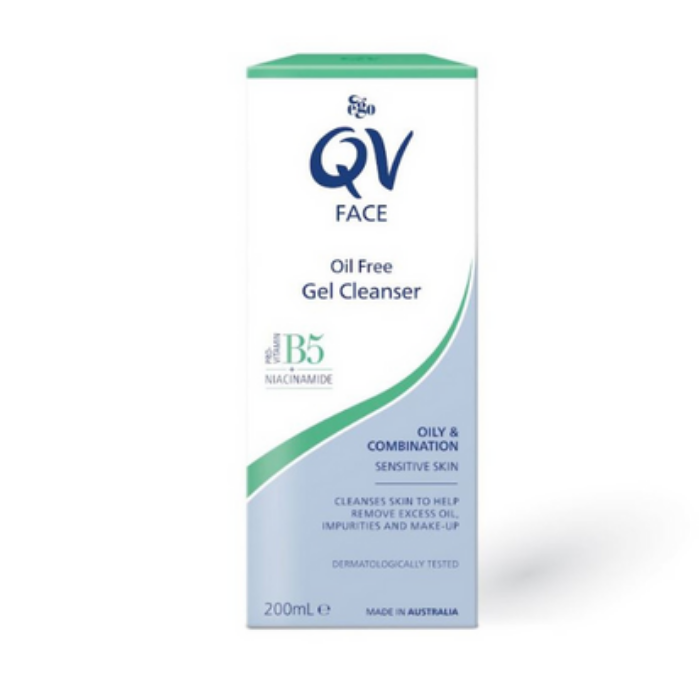 Ego QV Face Oil-Free Gel Cleanser, Non-Comedogenic, Acne-Prone, pH-Balanced and Soothing Formula, 200ml