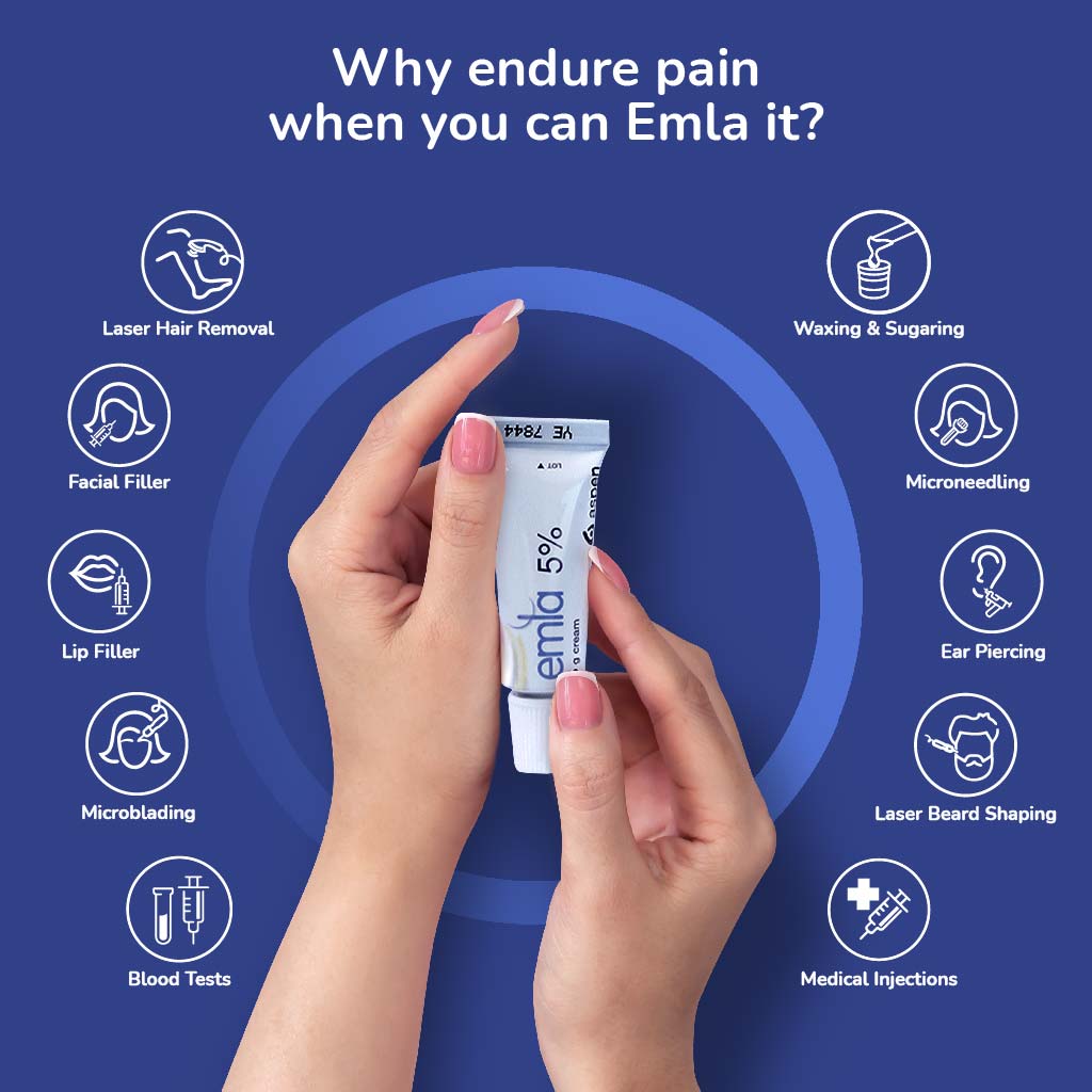 Emla 5% Cream 5g Tube X 5 + 10dressings