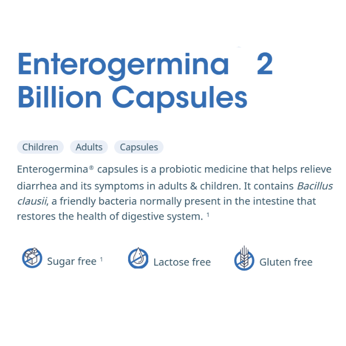 Enterogermina Hard Gelatin Capsules 12's