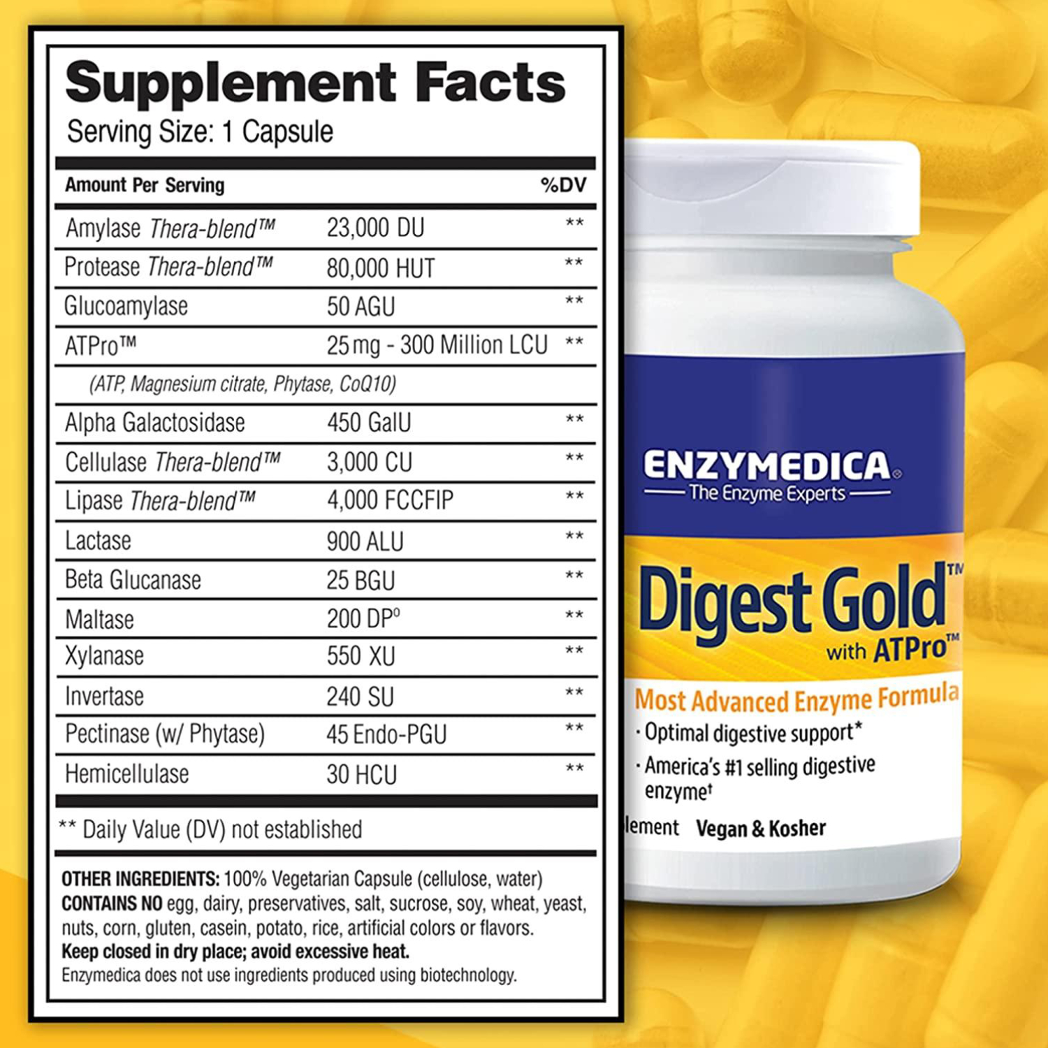 Enzymedica Digest Gold + Atpro Caps 45s