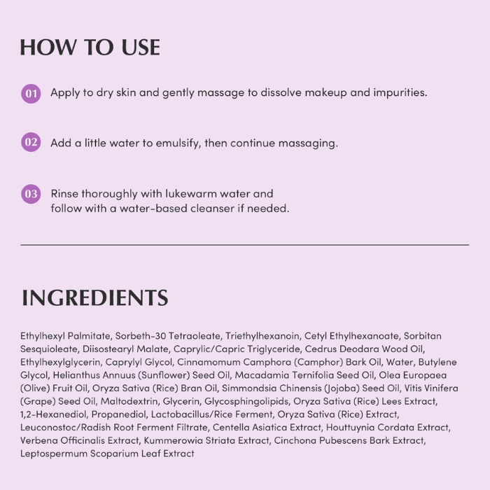 Eqqualberry Purple Rice Pore Smoothing Cleansing Oil 200ML