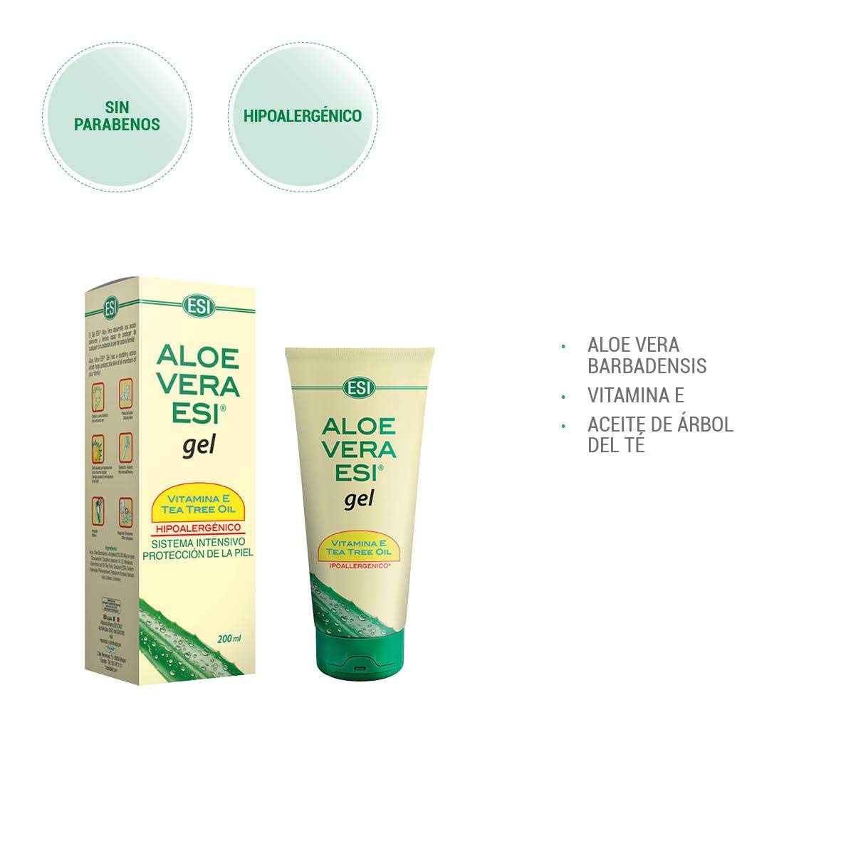 ESI Aloe Vera Gel W/ Vitamin E + Tea Tree 200ML