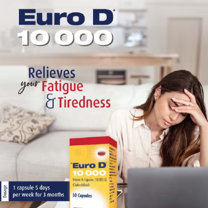 Euro D 10000 IU Vitamin D3 30's Capsules