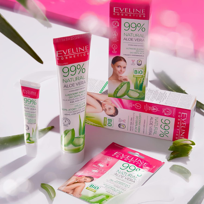 Eveline 99% Natural Aloe Vera Set For Face & Chin + Post Soothing Gel