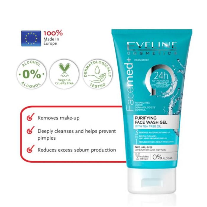 Eveline Facemed + Purifying Face Wash Gel Tea Tree 150ml
