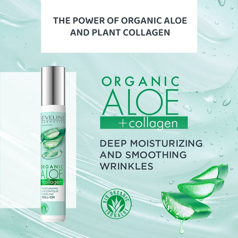 Eveline Organic Aloe+Collagen Moisturizing Roll-On Eye Contour Model 15ml