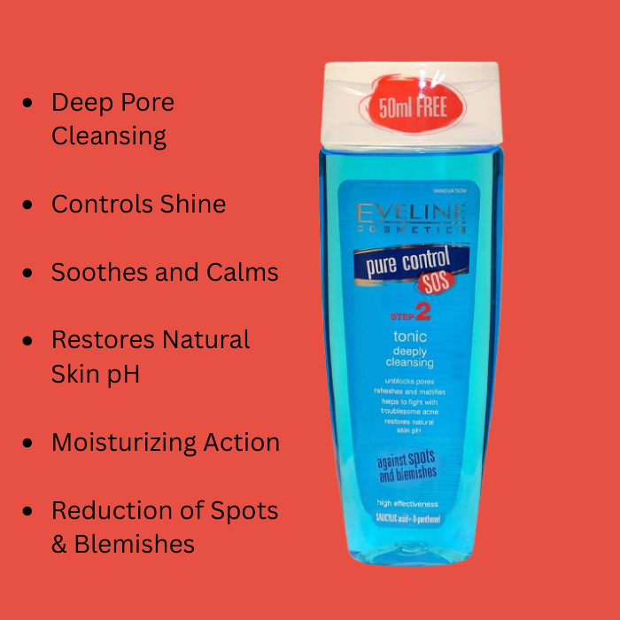 Eveline Pure Control Step 2 Tonic Deeply Cleansing 200ml