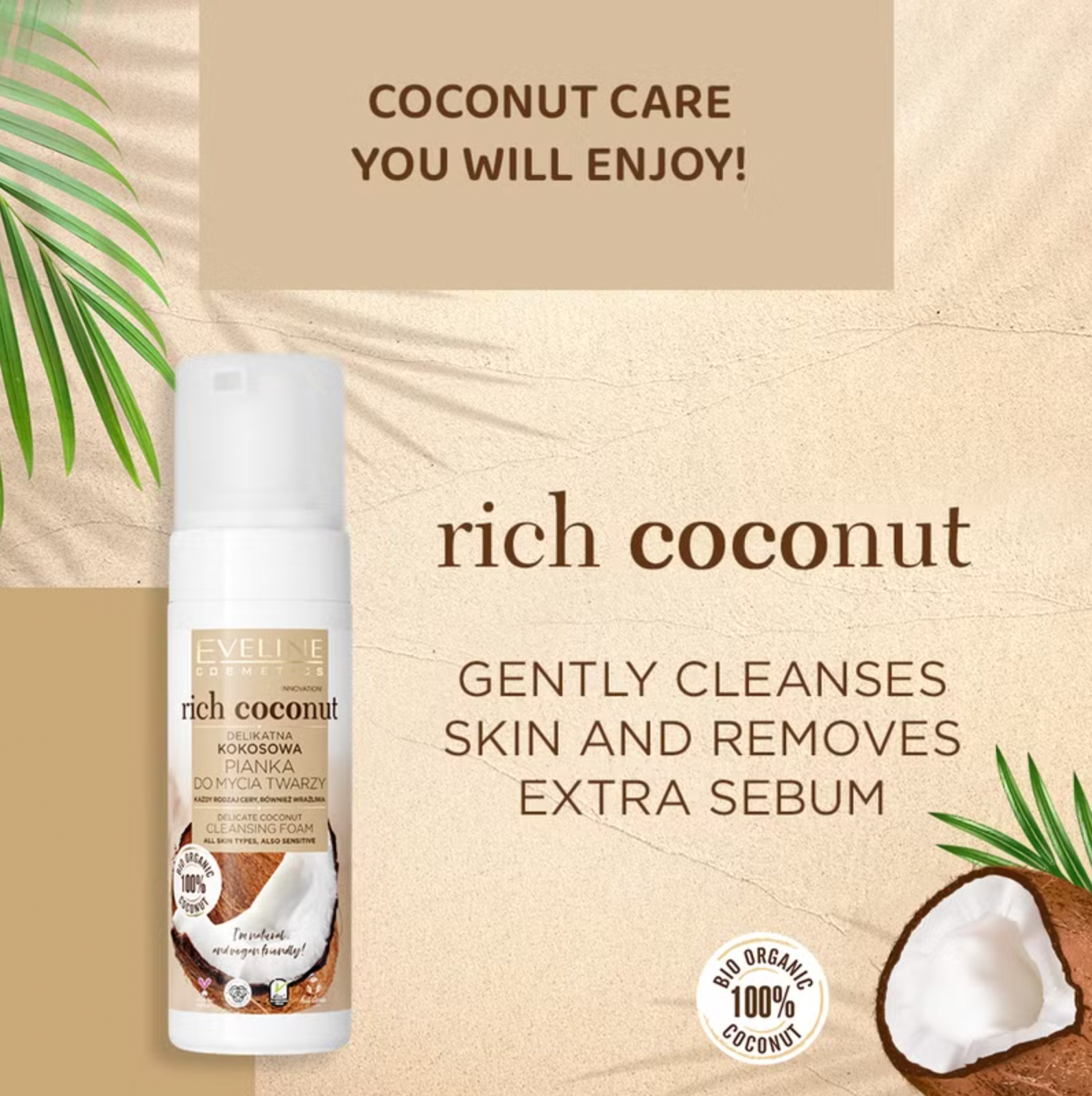 Eveline Rich Coconut Delicate Coconut Cleansing Foam 150ml