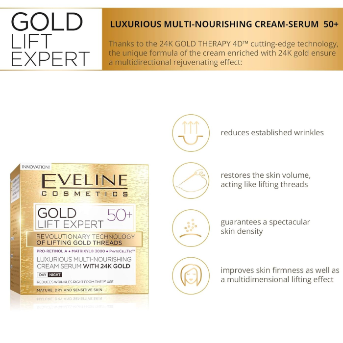 Eveline Gold Lift Expert Day And Night Cream 50+ 50ml