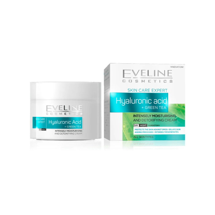 Eveline Hyaluronic Acid + Green Tea Intense Moisturizing Day & Night Cream 50 ml