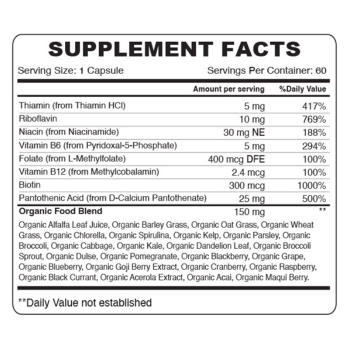 Organic Earth B- Complex 60 Capsules