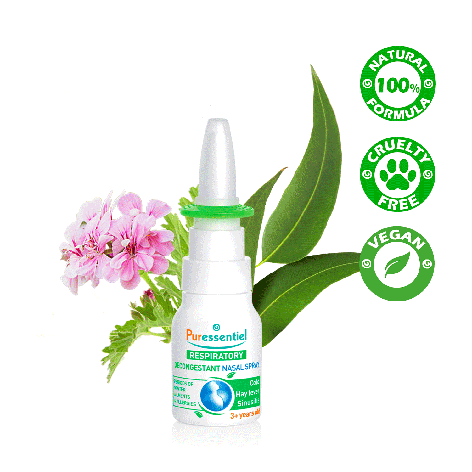 Puressentiel Respiratory Decongestant Nasal Spray, Natural Relief for Blocked Nose, Sinusitis & Allergies – 15ml