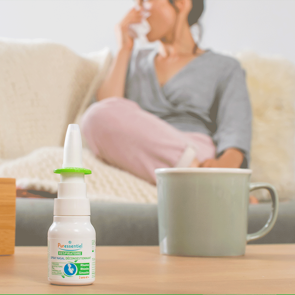 Puressentiel Respiratory Decongestant Nasal Spray, Natural Relief for Blocked Nose, Sinusitis & Allergies – 15ml