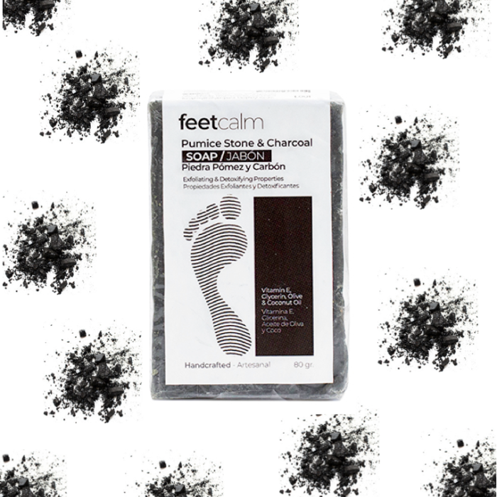 Feetcalm Body & Feet Pumice Stone & Charcoal Soap 80g