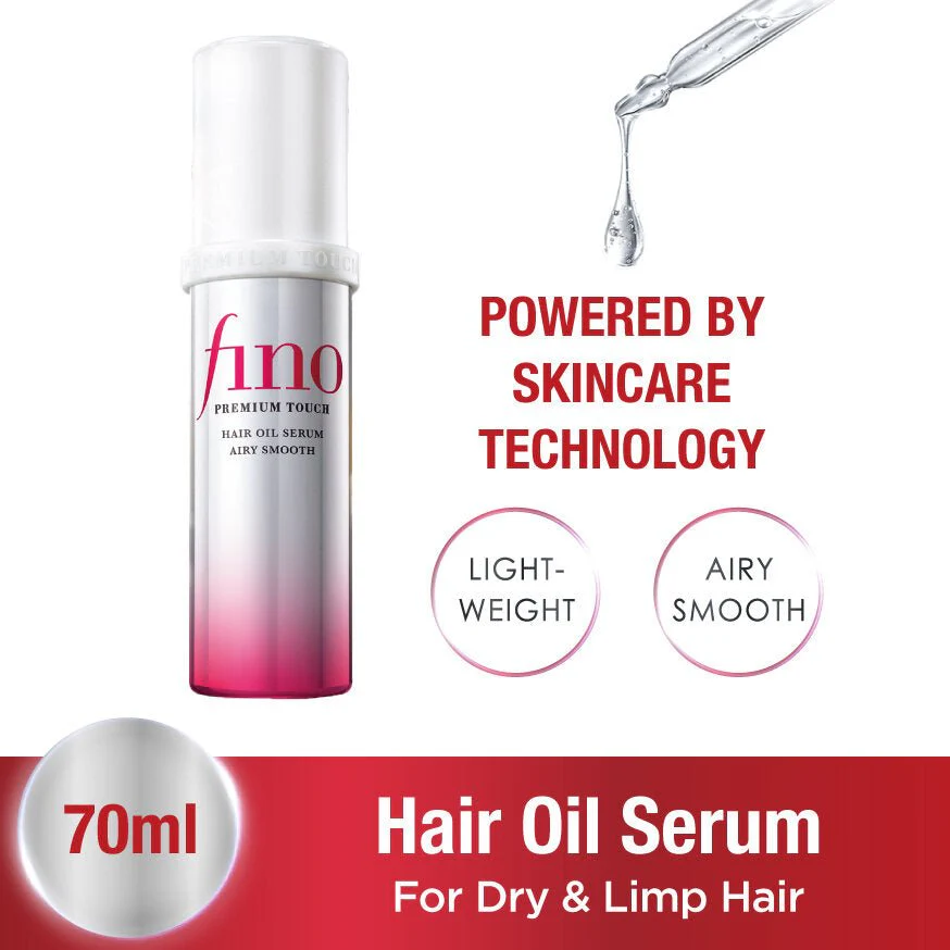 Fino Premium Touch Hair Oil Serum Airy Smooth Lightweight Frizz Control & Shine Treatment, 70ml