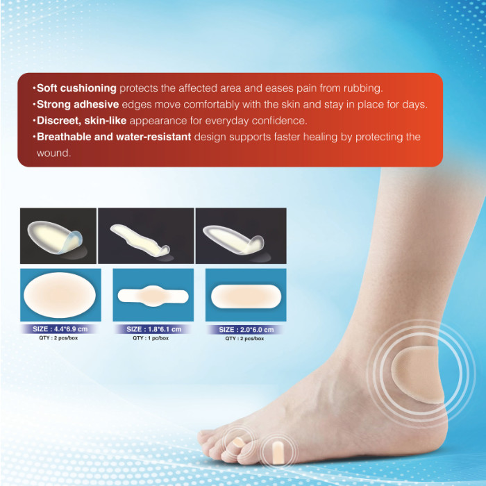 First Aid Hydrocure Multiple Blister Plasters Hydrocolloid Waterproof Protection, 5 Pieces