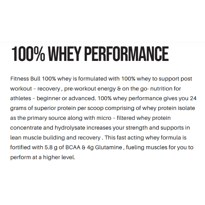 Fitness Bull 100% Whey Protein Vanilla 2LB