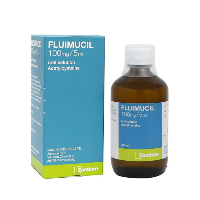 Fluimucil 100MG/5ML Oral Solution Raspberry Flavor 200ML