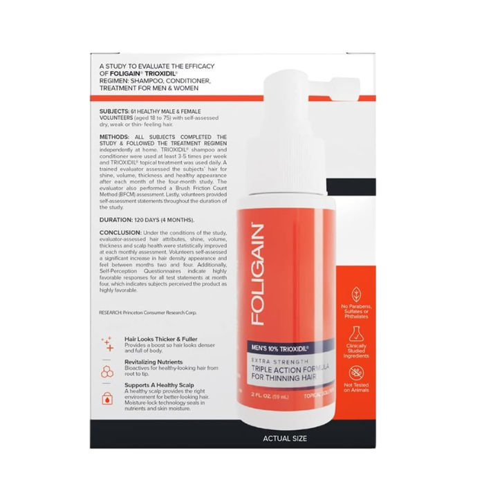Foligain Triple Action Complete Formula for Thinning Hair for Men 10% Trioxidil 59ml