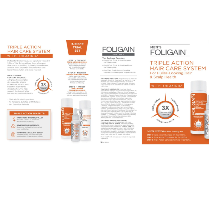 Foligain Triple Action Hair Care System For Men- Kit