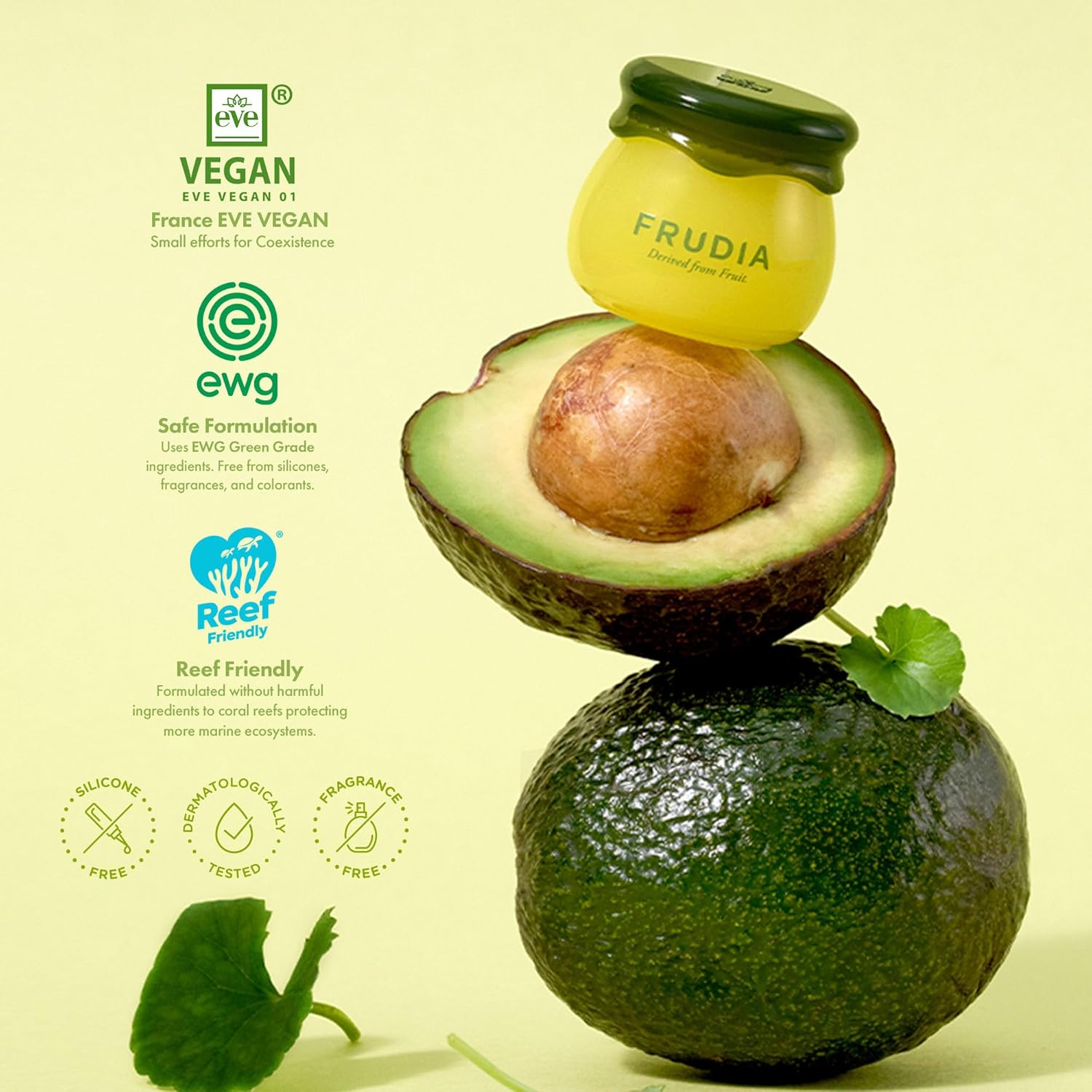 Frudia Avocado Cica Relief Balm, Calming, Repairing and Deep Moisture Treatment for Sensitive Lips, 10ml