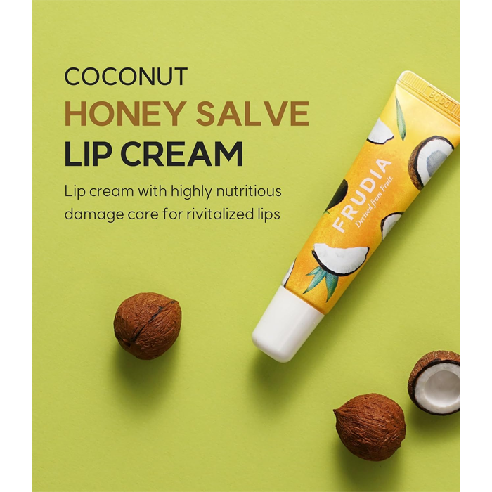 Frudia Coconut Honey Salve Cream, Ultra-Rich Healing Treatment for Dry, Cracked, Damaged Lips, 10g