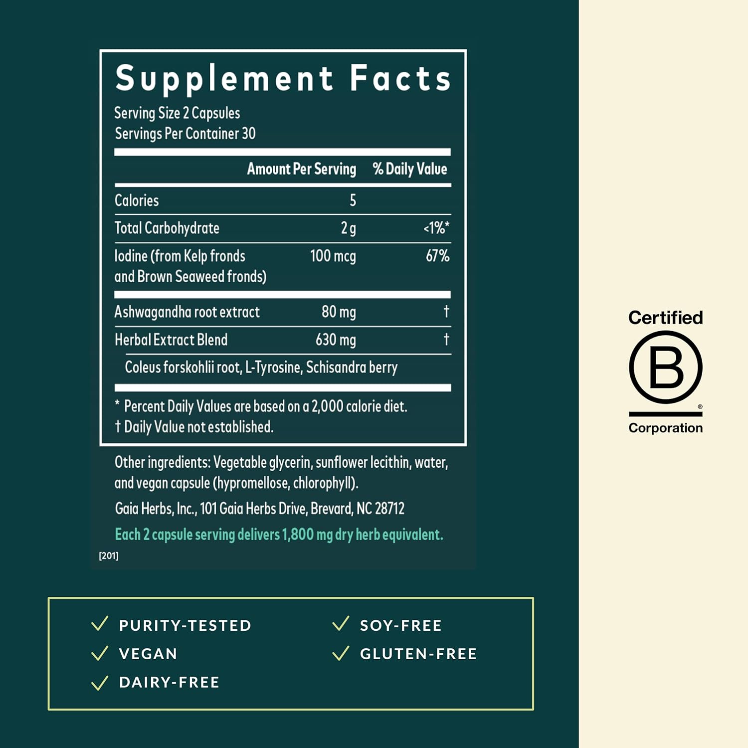 Gaia Herbs Thyroid Support Capsules 60's