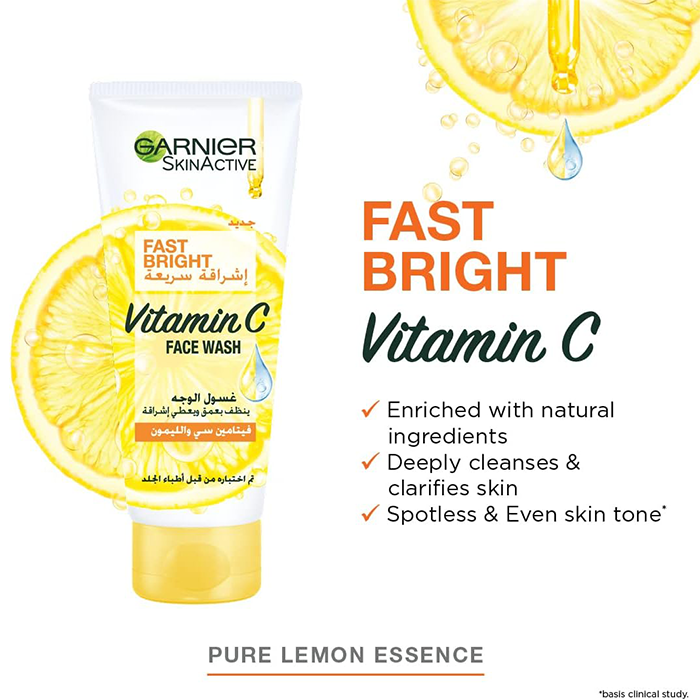 Garnier SkinActive Fast Fairness Brightening Skincare Set Face Wash 100ml + Day Cream 50ml + Night Cream 50ml