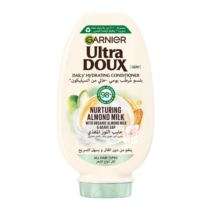 Garnier Ultra Doux Almond Milk Hydrating Shampoo 400ml + Conditioner 360ml Set
