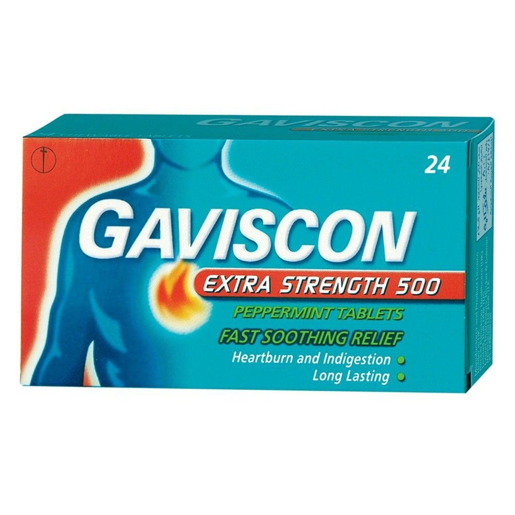Gaviscon Extra 500mg  Tablets 24's Peppermint