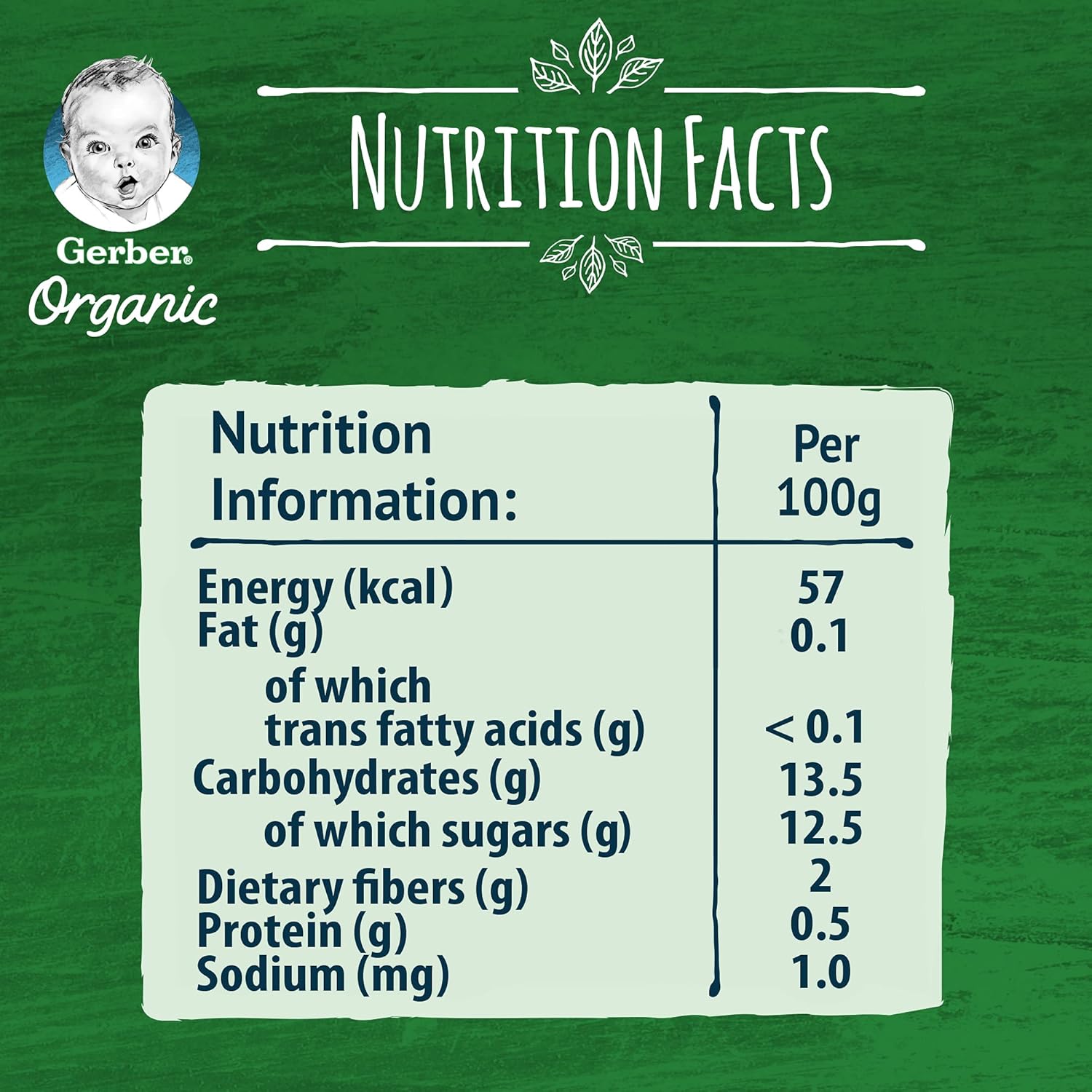 Gerber Organic Puree Baby Food Mango, 100% Organic Fruit Puree for Babies 6+ Months, No Added Sugar, 90g