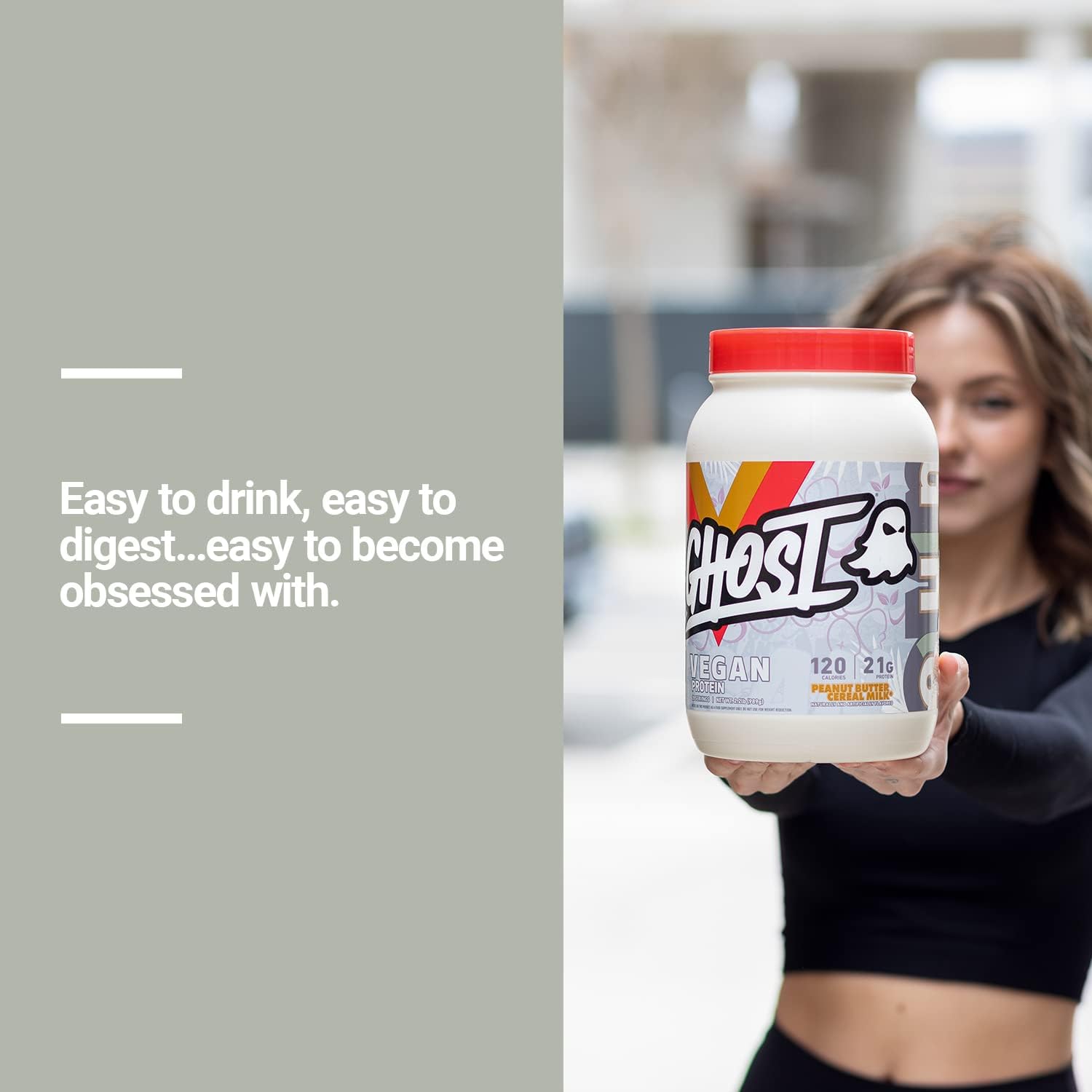 Ghost Vegan Protein, Chocolate Cereal Milk, 20g Plant-Based Protein, Soy and Gluten Free - 28 Servings
