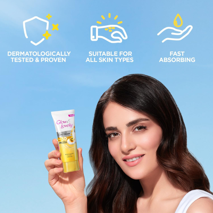 غلو آند لوفلي برايت يو في ديو (SPF30) فيتا سي صن سكرين 50 غ