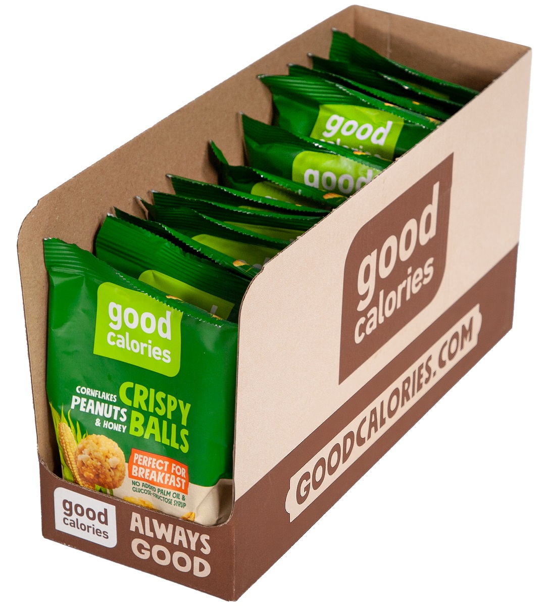 Good Calories Crispy Balls Cornflakes & Peanuts, No Palm Oil & Glucose, Fructose Syrup, and Perfect for Breakfast - 32g