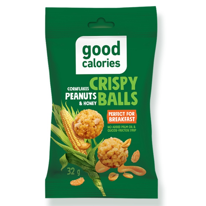 Good Calories Crispy Balls Cornflakes & Peanuts, No Palm Oil & Glucose, Fructose Syrup, and Perfect for Breakfast - 32g