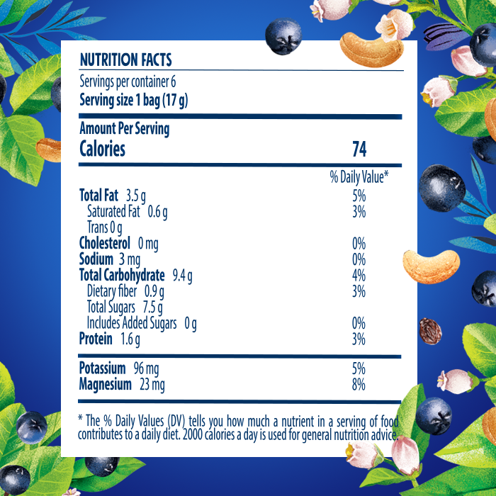 Good Calories Delight Mini Bars Blueberry Muffin with Cashews, Source of Potassium & Magnesium, 73 Kcal Per Bar, No Sugar - 102g
