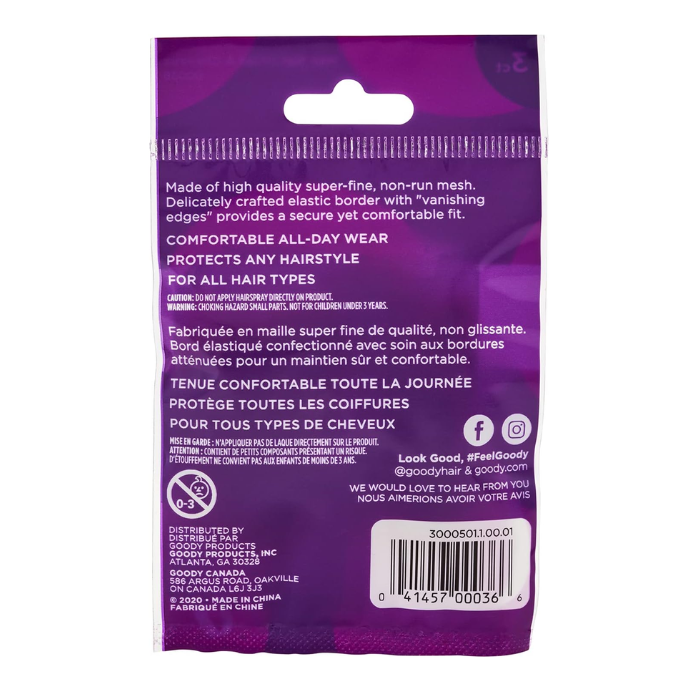 Goody Styling Essentials Hair Net Light Brown 3 Count