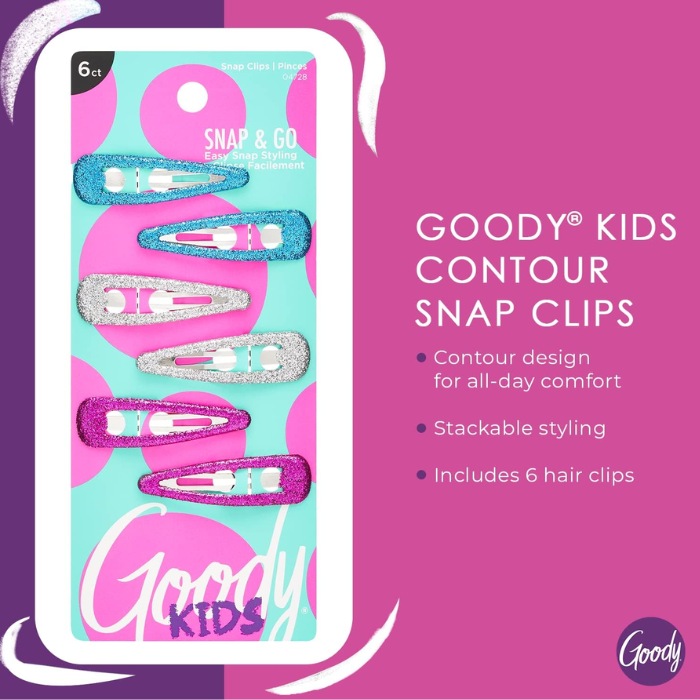 Goody Tween Girls Glitter Contour Clip Barrettes