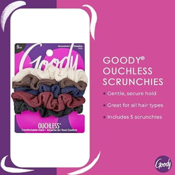Goody Women's Ouchless Small Ribbed Scrunchie 5's