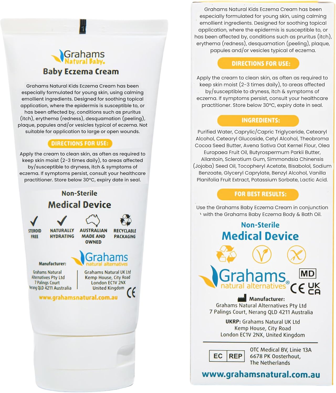 Grahams Natural Baby Eczema Cream 150g