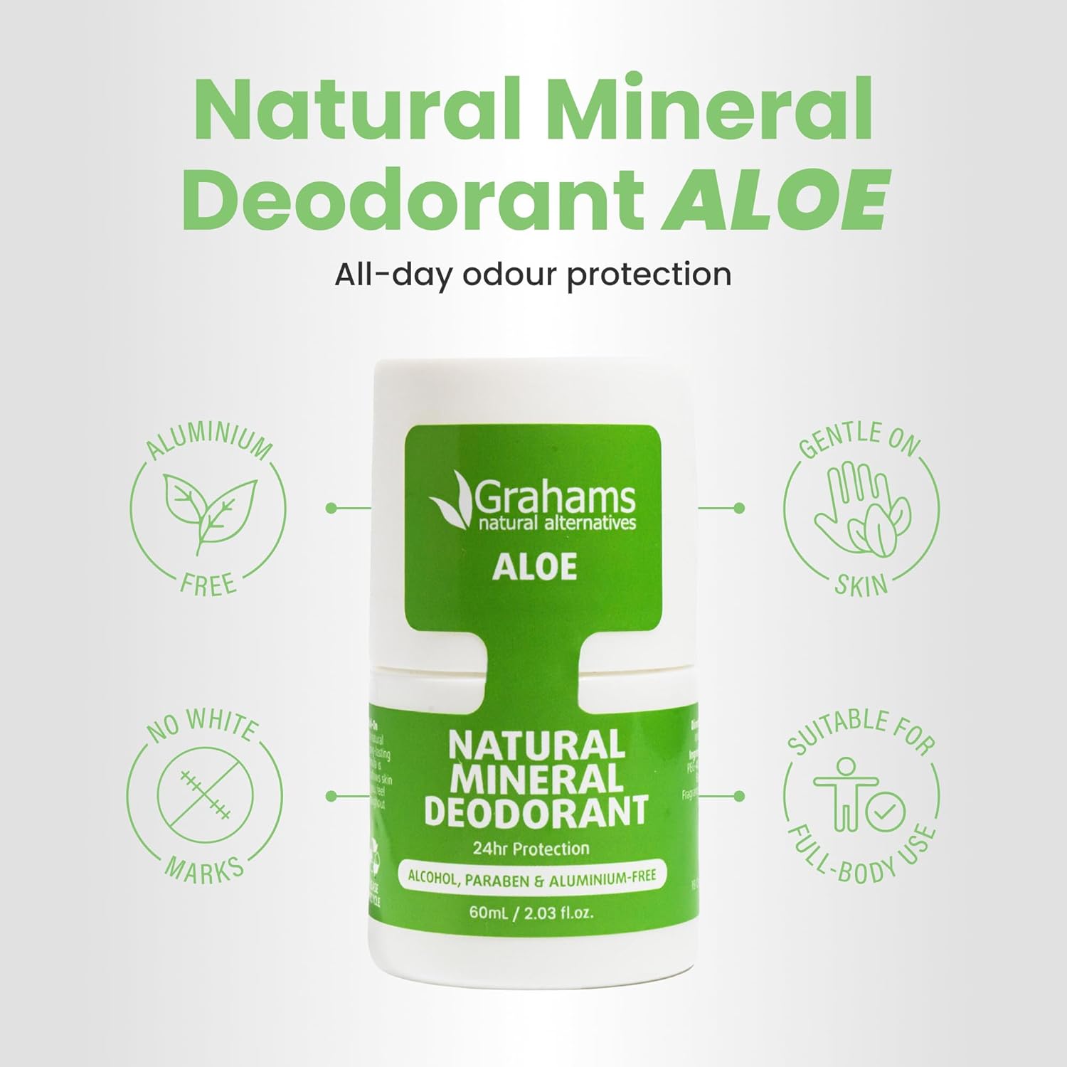 Grahams Natural Mineral Deodorant Aloe 65ml