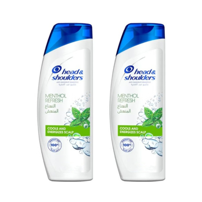Head & Shoulders Menthol Fresh Anti-Dandruff Shampoo, 375ml Pack of 2